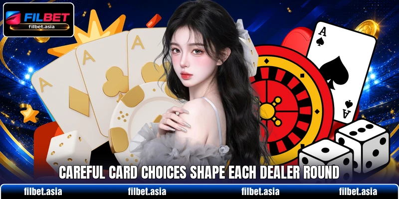 Careful card choices shape each dealer round Careful card choices shape each dealer round