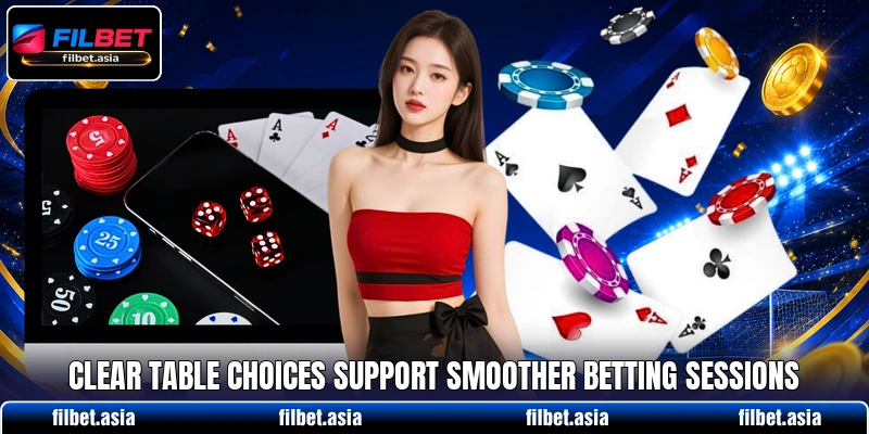 Clear table choices support smoother betting sessions Clear table choices support smoother betting sessions