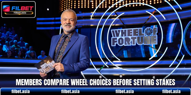 Members compare wheel choices before setting stakes Members compare wheel choices before setting stakes