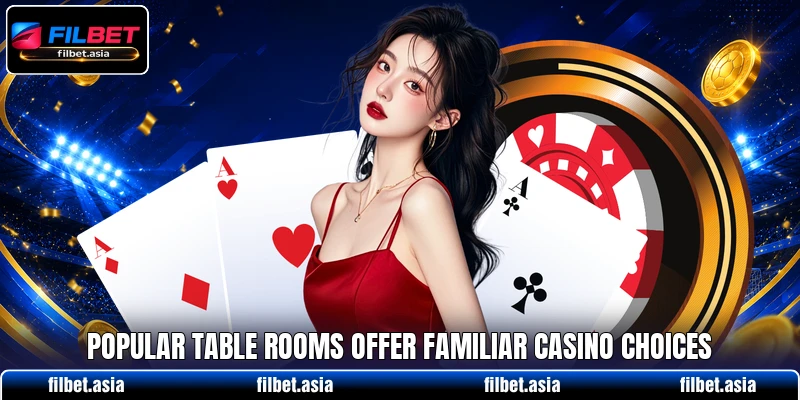 Popular table rooms offer familiar casino choices Popular table rooms offer familiar casino choices